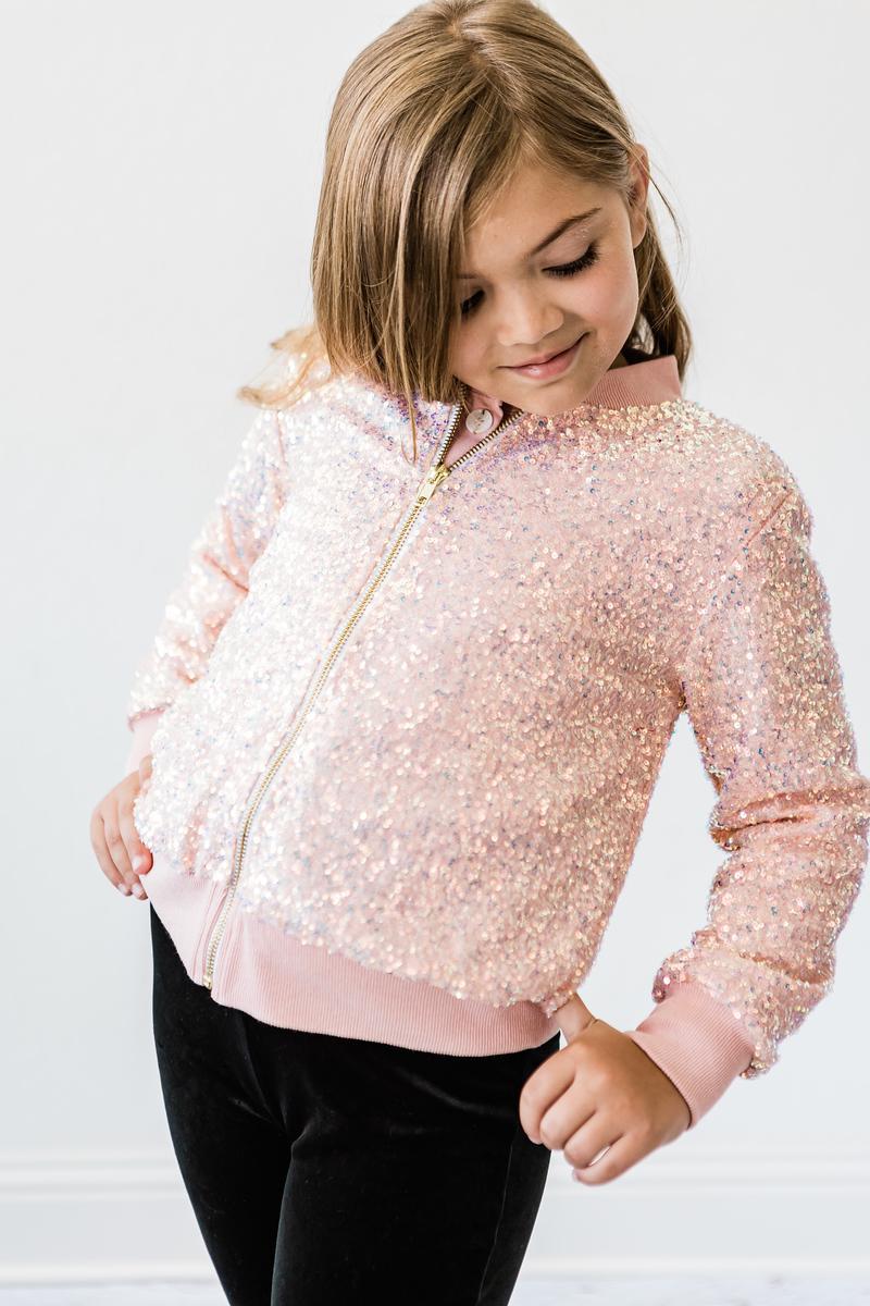 Mila & Rose Sequin Jacket - Peach