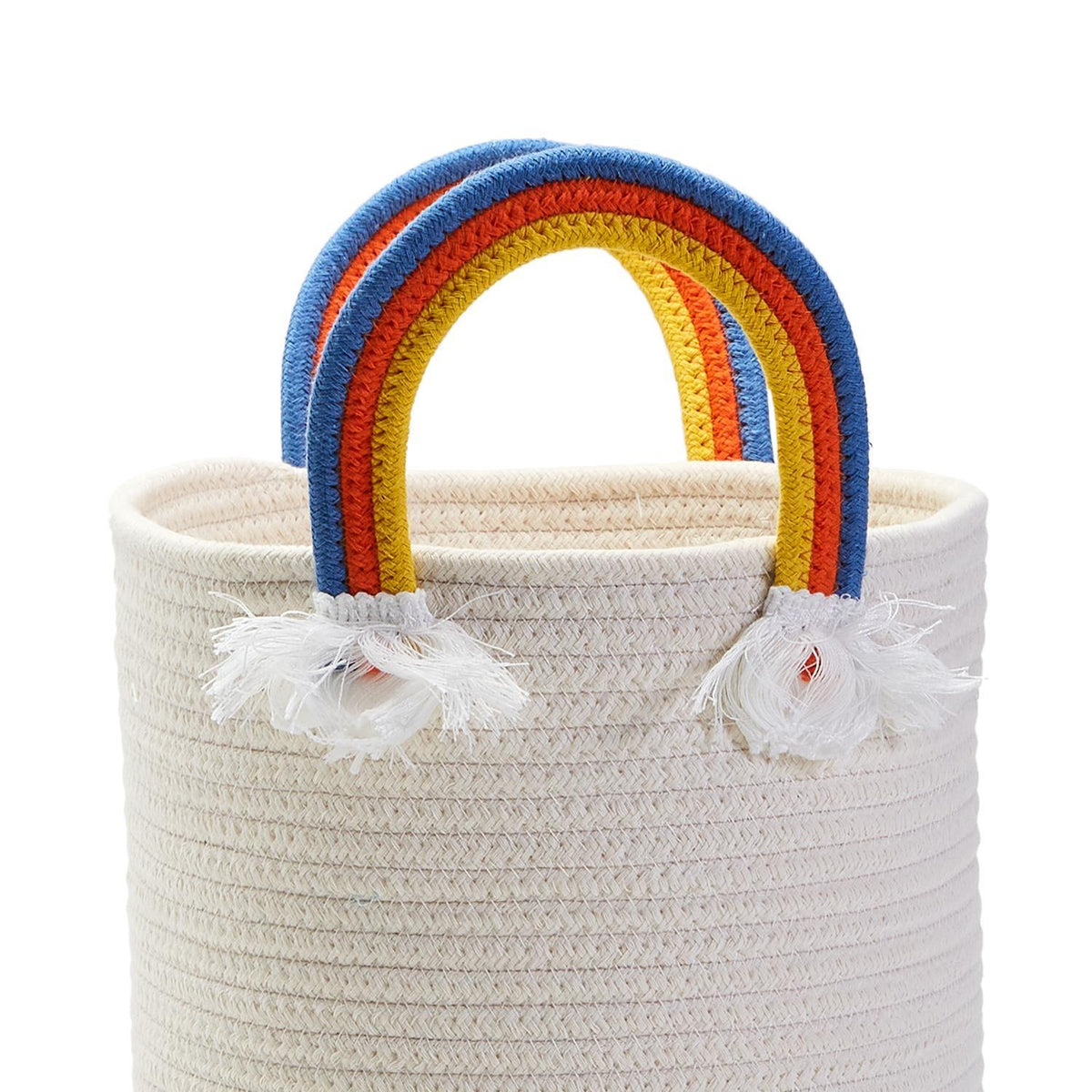 Rainbow Handle Hand-Crafted Rope Basket (small, medium, large)