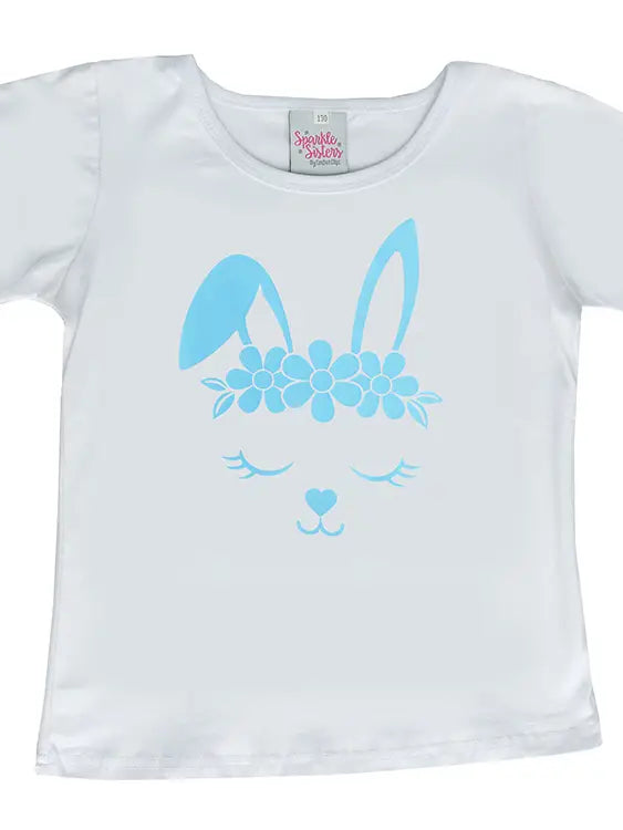 Sparkle Sisters Bunny Face Short Sleeve Tee