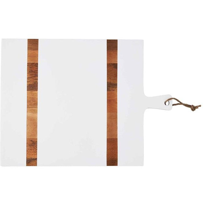 Mud Pie White Wood Strap Board