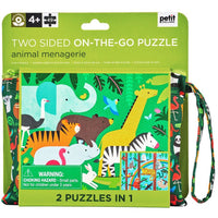 Petit Collage Two Sided Animal Menagerie On-The-Go Puzzle