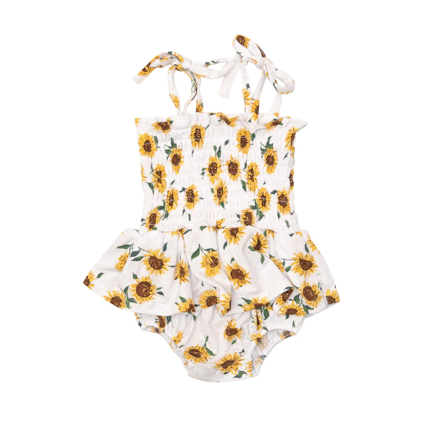 Angel Dear Smocked Bubble w/Skirt - Sunflower Ditsy