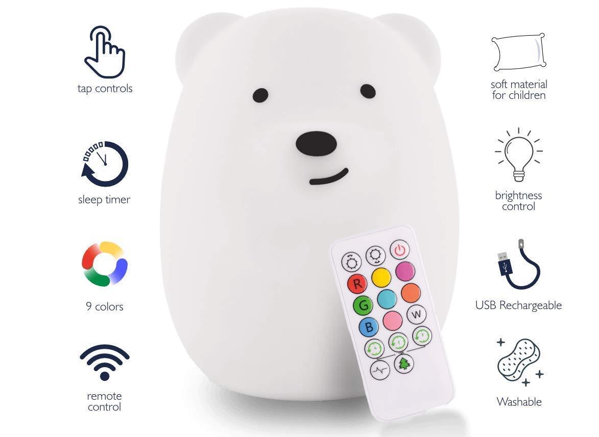 LumiPets LED Nightlight with Remote - Bear