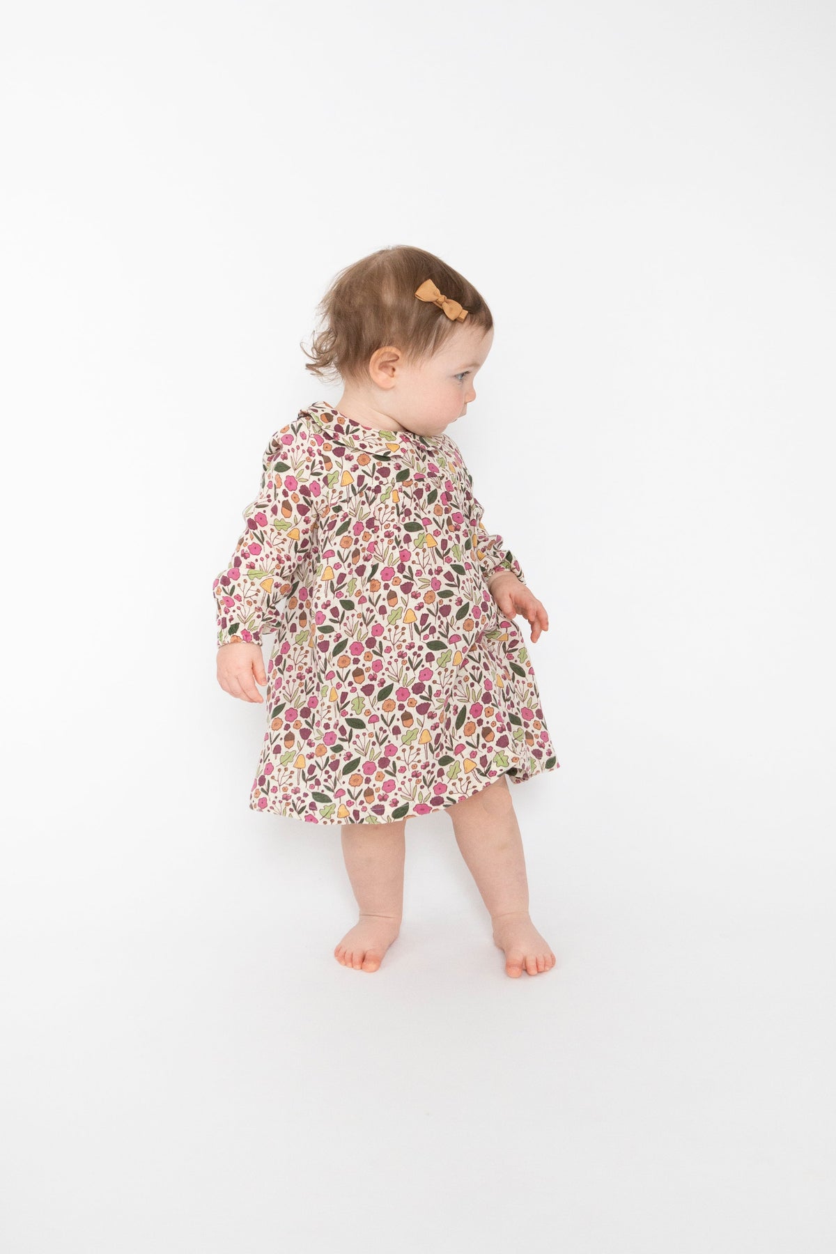 Angel Dear Acorn Floral Peter Pan Collar Dress and Diaper Cover