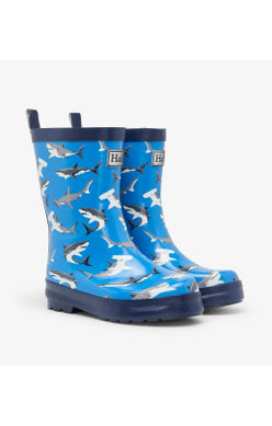 Hatley Deep Sea Sharks Shiny Rainboots