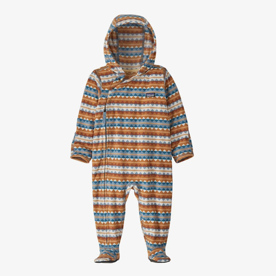 Patagonia Infant Micro D Fleece Bunting - Diamond Stripe: Light Plume Grey