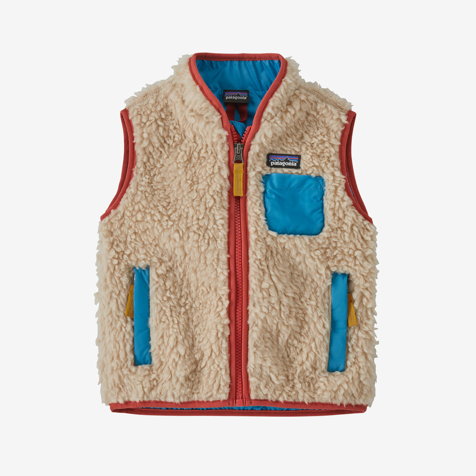 Patagonia Baby Retro-X Fleece Vest - Natural w/ New Navy