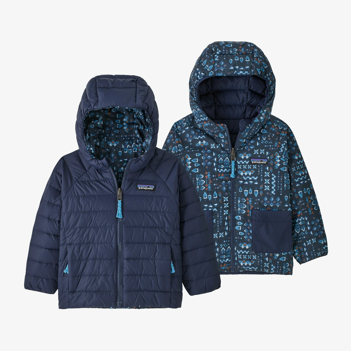 Patagonia Baby Reversible Down Sweater Hoody - Tidepool Blue