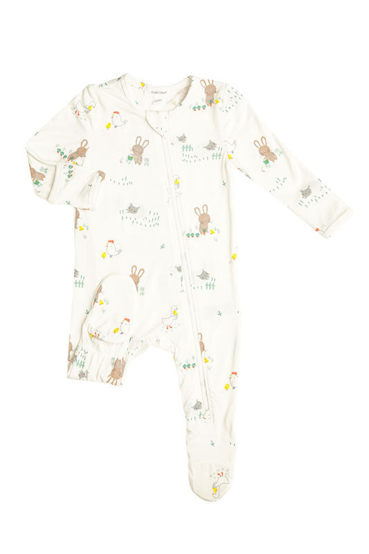 Angel Dear Zipper Footie - Little Farmer Boy