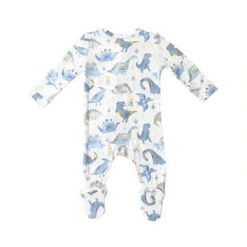 Angel Dear 2 way zipper footie- Blue Dino