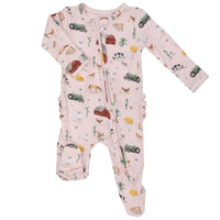 Angel Dear Big Red Barn Pink 2-Way Zipper Footie