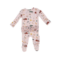 Angel Dear Big Red Barn Pink 2-Way Zipper Footie