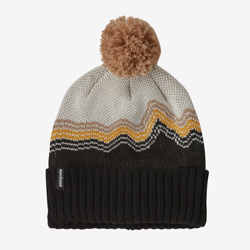 Patagonia Kids' Powder Town Beanie Ridge Rise Knit: Ink Black