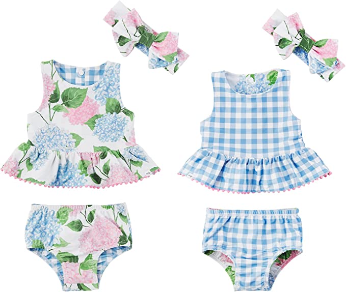 Mud Pie Hydrangea reversible swimsuit