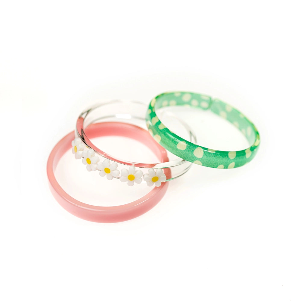 Lillies & Roses NY Daisy & Prints Combo Bangle Set (Pack of 3)