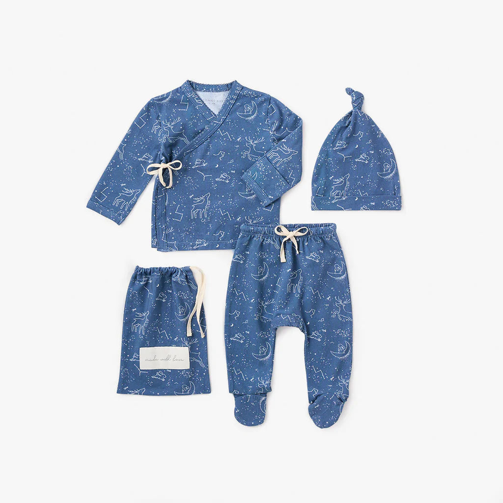 Elegant Baby Magic Sky Organic Cotton 3pc Bag set Blue NB