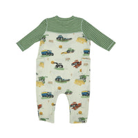 Angel Dear Farm Machines Romper with Contrast Sleeve