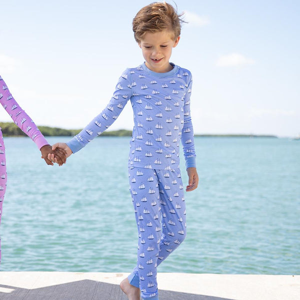 Nantucket Kids Regatta Pima Jammies 2-Piece Cornflower Blue