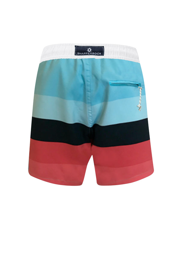 Snapper Rock RED/AQUA/NAVY SURF STRIPE BOARDIES