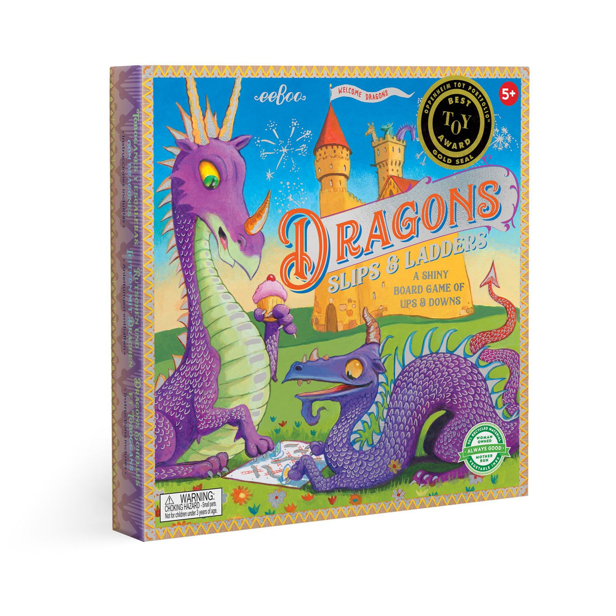 eeBoo Dragons Slips and Ladders Board Game