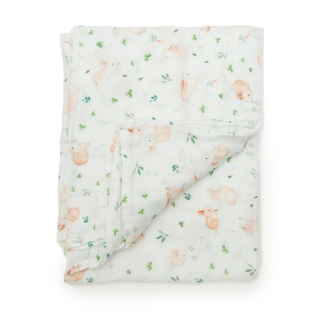 Loulou Lollipop Muslin Swaddle - Bunny Meadow