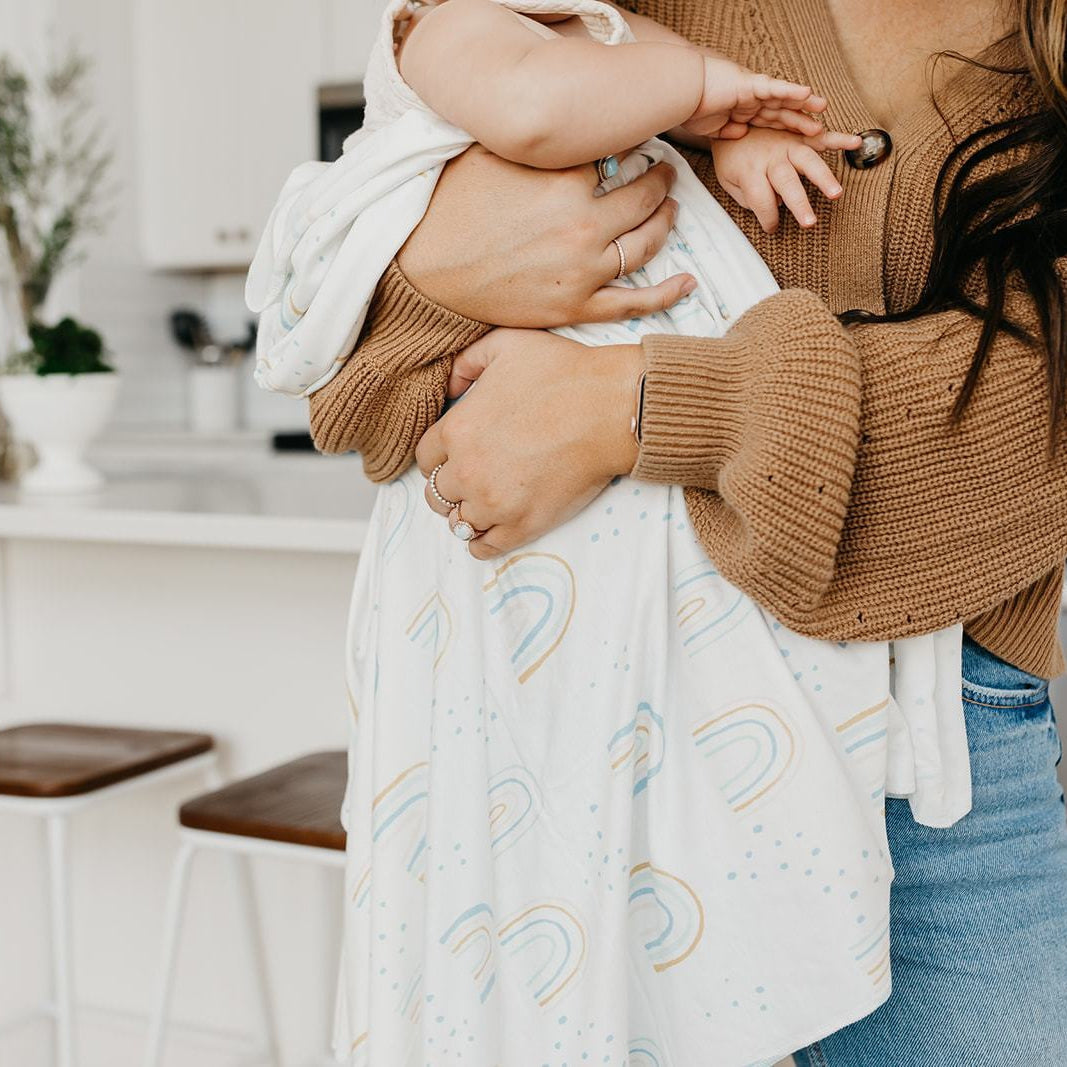 Copper Pearl Knit Swaddle Blanket | Skye