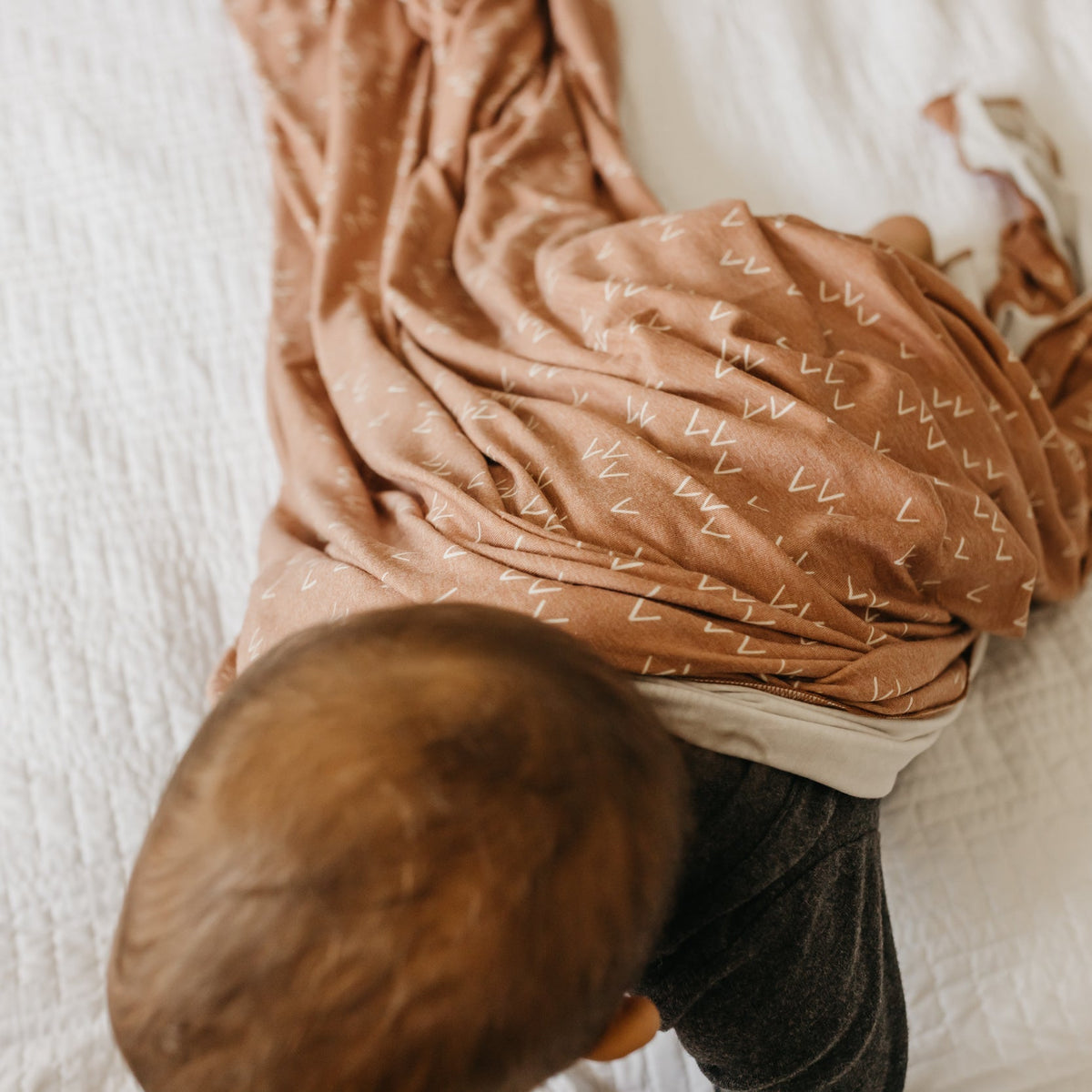 Copper Pearl Knit Swaddle Blanket | Rocky