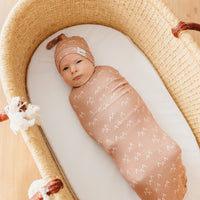 Copper Pearl Knit Swaddle Blanket | Rocky