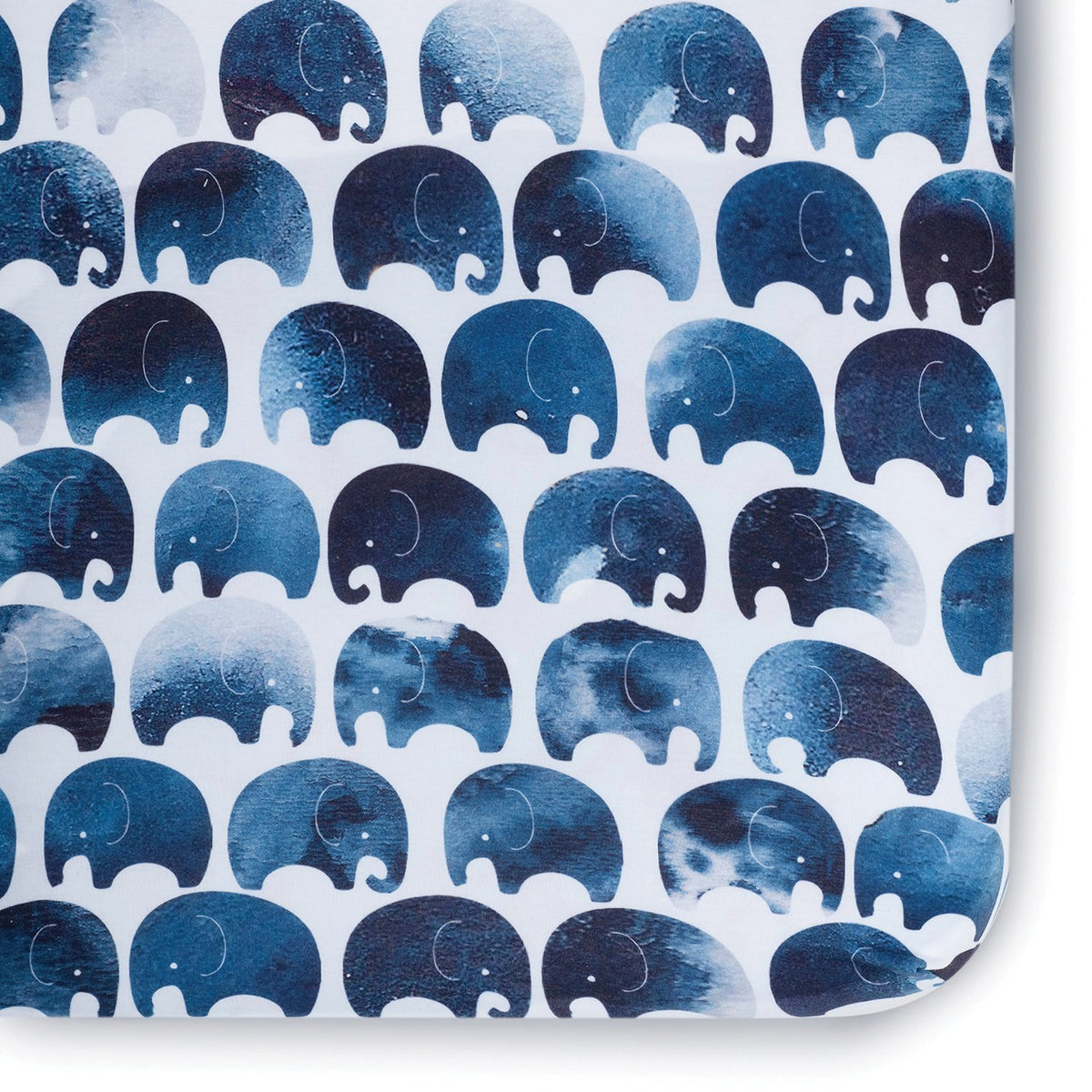 Oilo Jersey Crib Sheet - Indigo Elephant