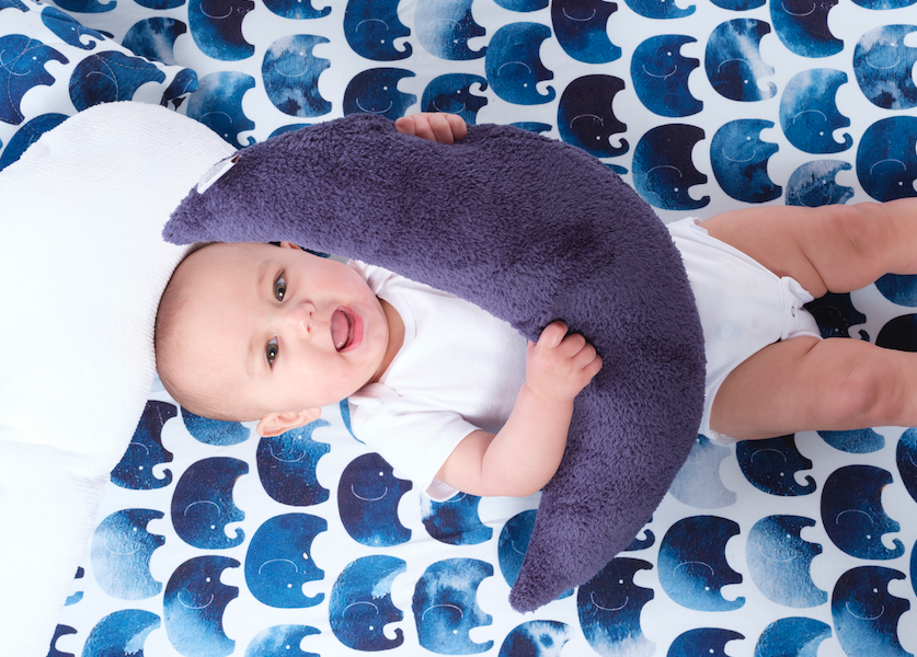 Oilo Jersey Crib Sheet - Indigo Elephant