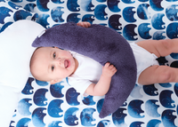 Oilo Jersey Crib Sheet - Indigo Elephant