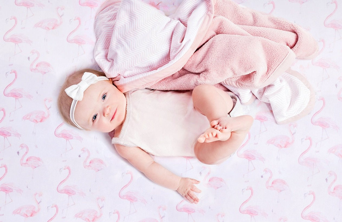 Oilo Crib Sheet Blush - Flamingo