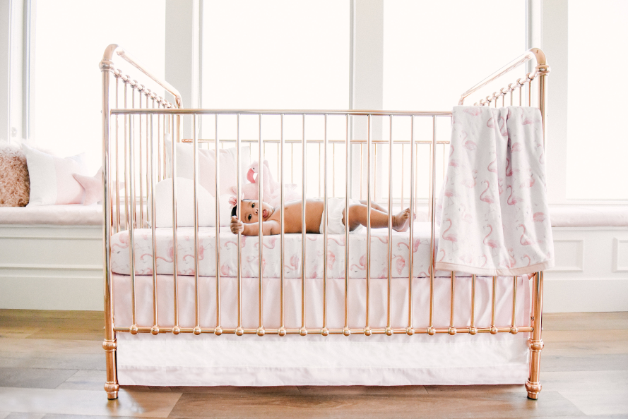 Oilo Crib Sheet Blush - Flamingo