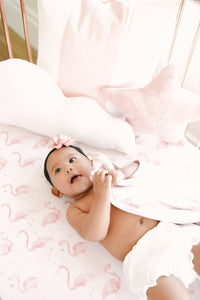 Oilo Crib Sheet Blush - Flamingo