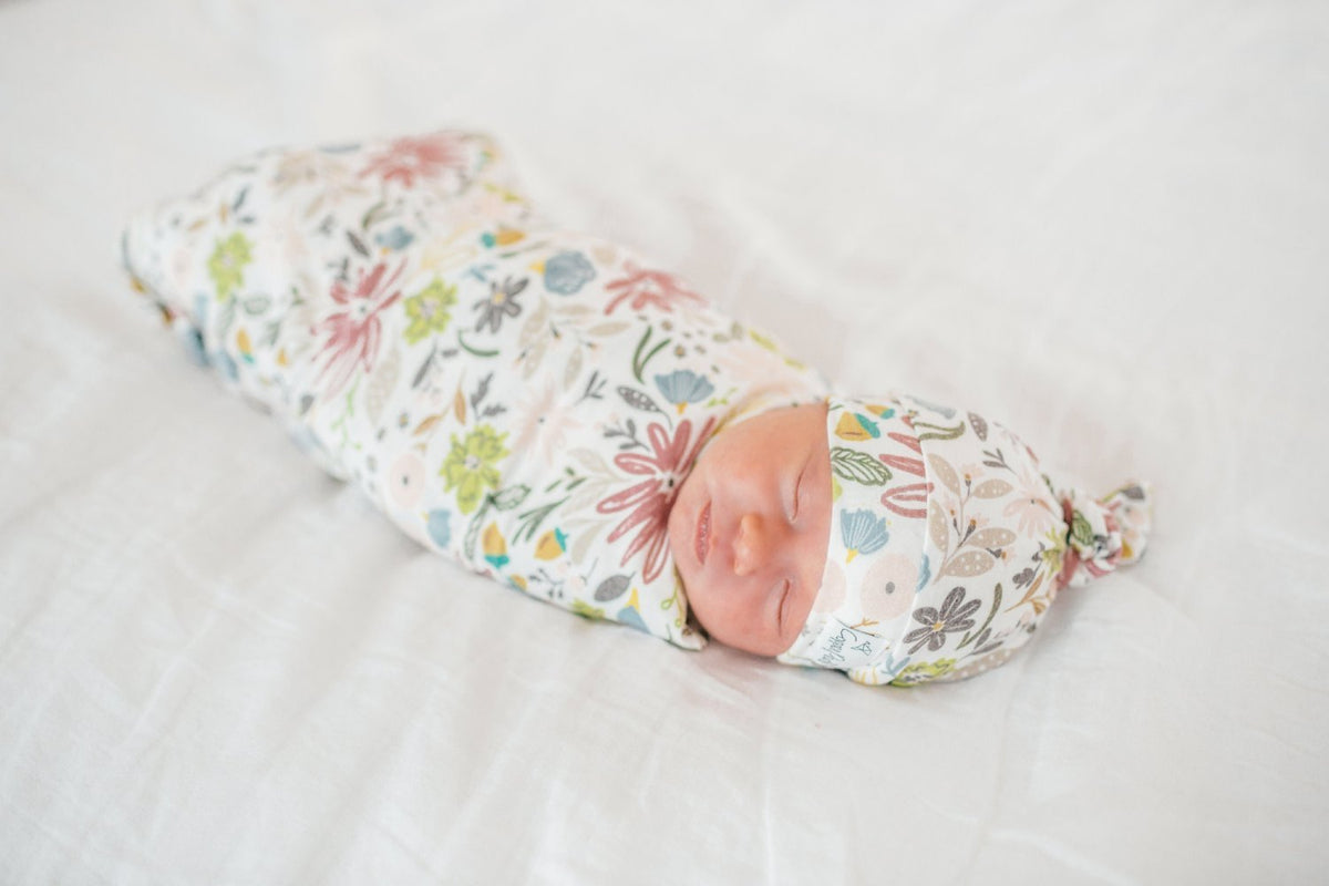 Copper Pearl Knit Swaddle Blanket - Olive