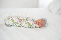 Copper Pearl Knit Swaddle Blanket - Olive