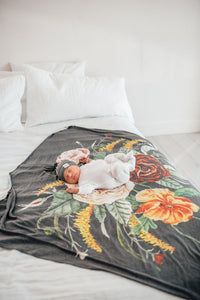 Copper Pearl Knit Swaddle Blanket - Raven