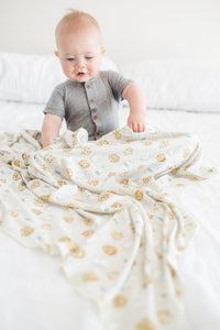 Copper Pearl Knit Swaddle Blanket - Chip