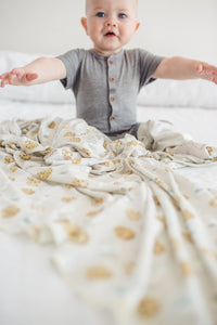 Copper Pearl Knit Swaddle Blanket - Chip