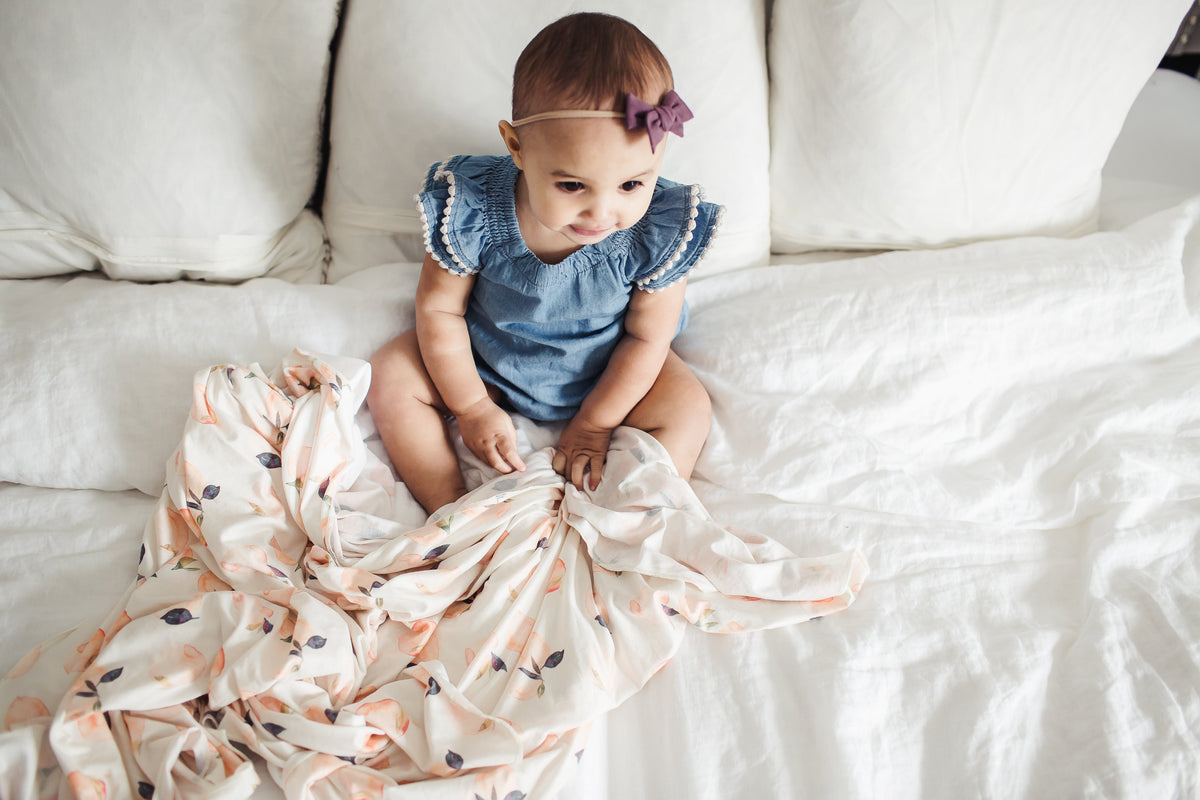 Copper Pearl Knit Swaddle Blanket - Caroline