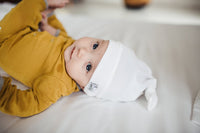 Copper Pearl Top Knot Hat - Dove