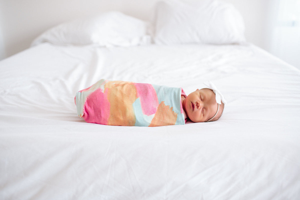 Copper Pearl Knit Swaddle Blanket - Monet