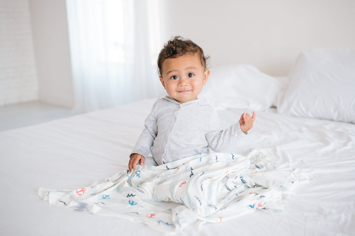 Copper Pearl Knit Swaddle Blanket - Newport