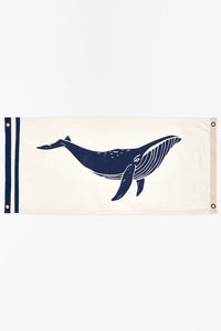 Batela Canvas Flag With Blue Whale