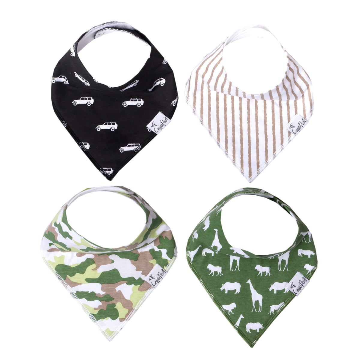 Copper Pearl Baby Bandana Bibs - Safari