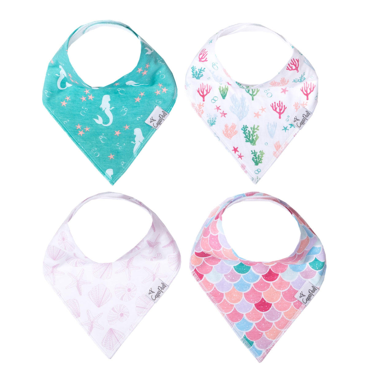 Copper Pearl Baby Bandana Bibs - Coral