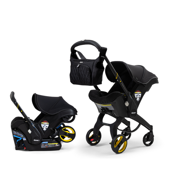 Doona Infant Car Seat + Base + Essentials Bag | Midnight Edition