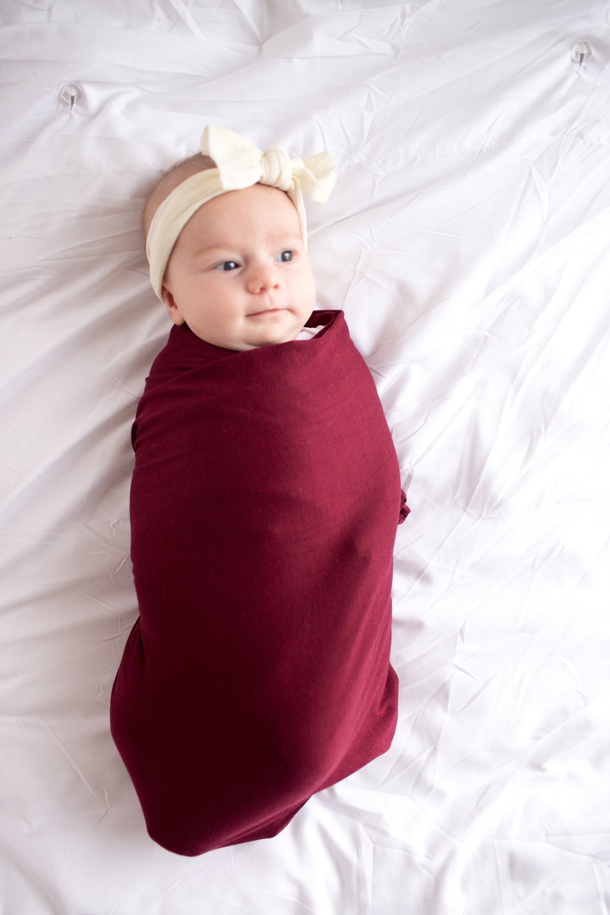 Copper Pearl Knit Swaddle Blanket - Ruby