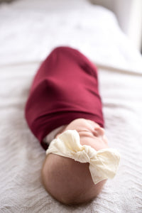 Copper Pearl Knit Swaddle Blanket - Ruby