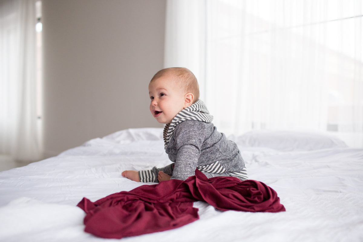 Copper Pearl Knit Swaddle Blanket - Ruby